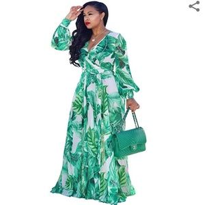 NWT Floral Chiffon Maxi Dress XXL